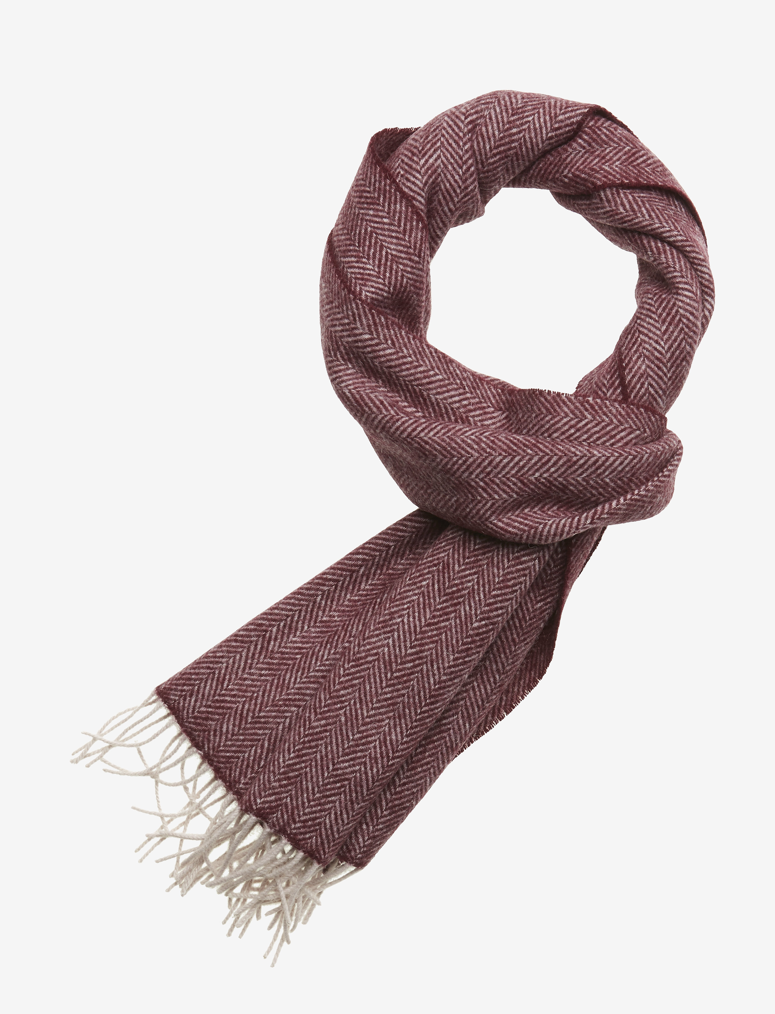 Amanda Christensen Scarf, Mænd, Sildebens Tørklæde, Rød, Str: ONE SIZE