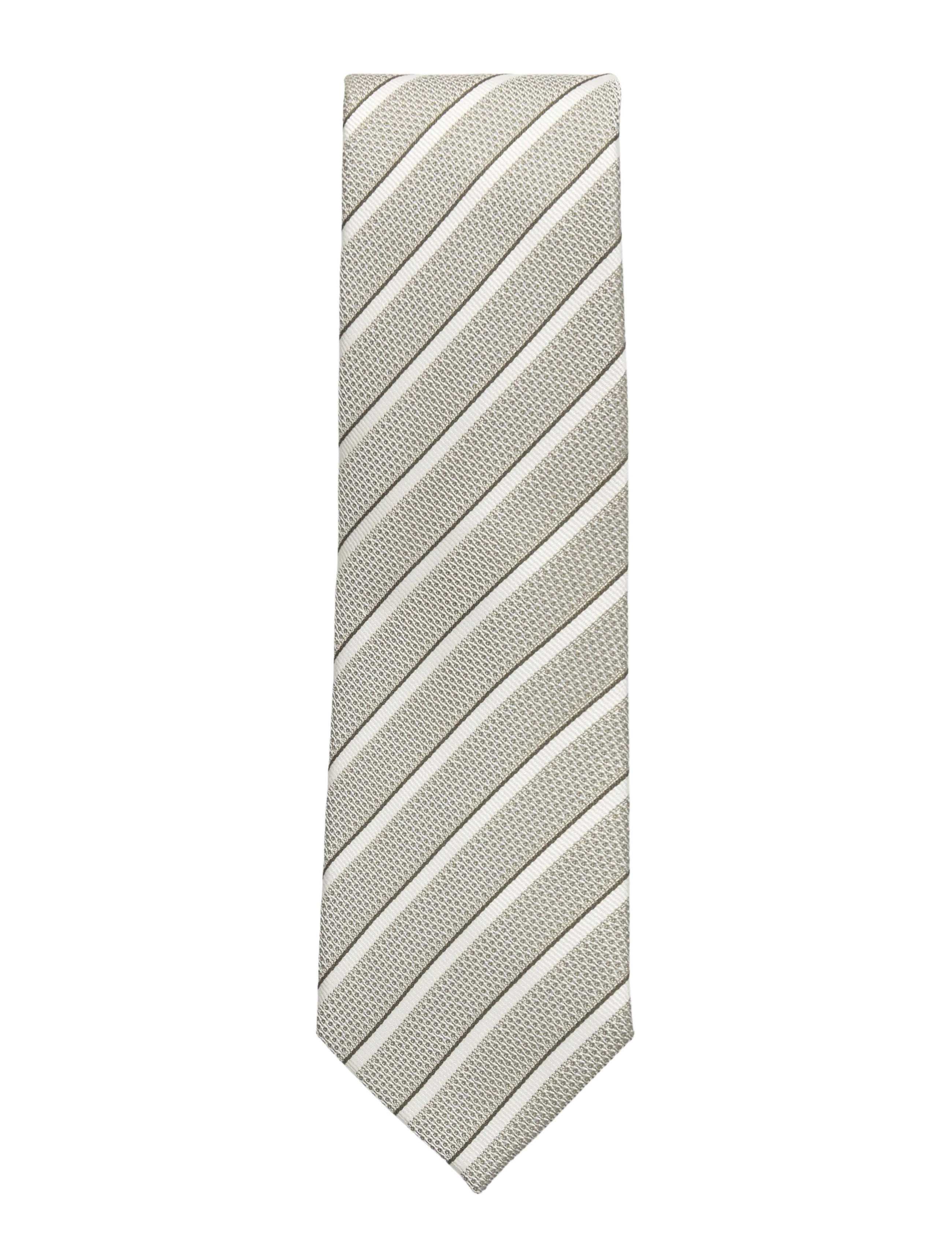 Amanda Christensen Classic Tie - Accessories - OLIVE MELANGE / cream