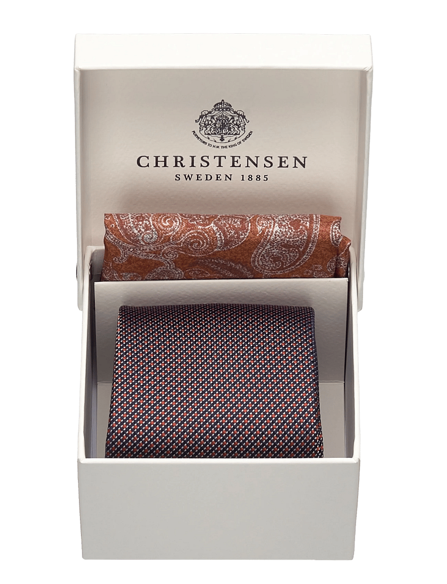 Amanda Christensen - Tie & Pocket Square - lommeklude - 211 rust - 2