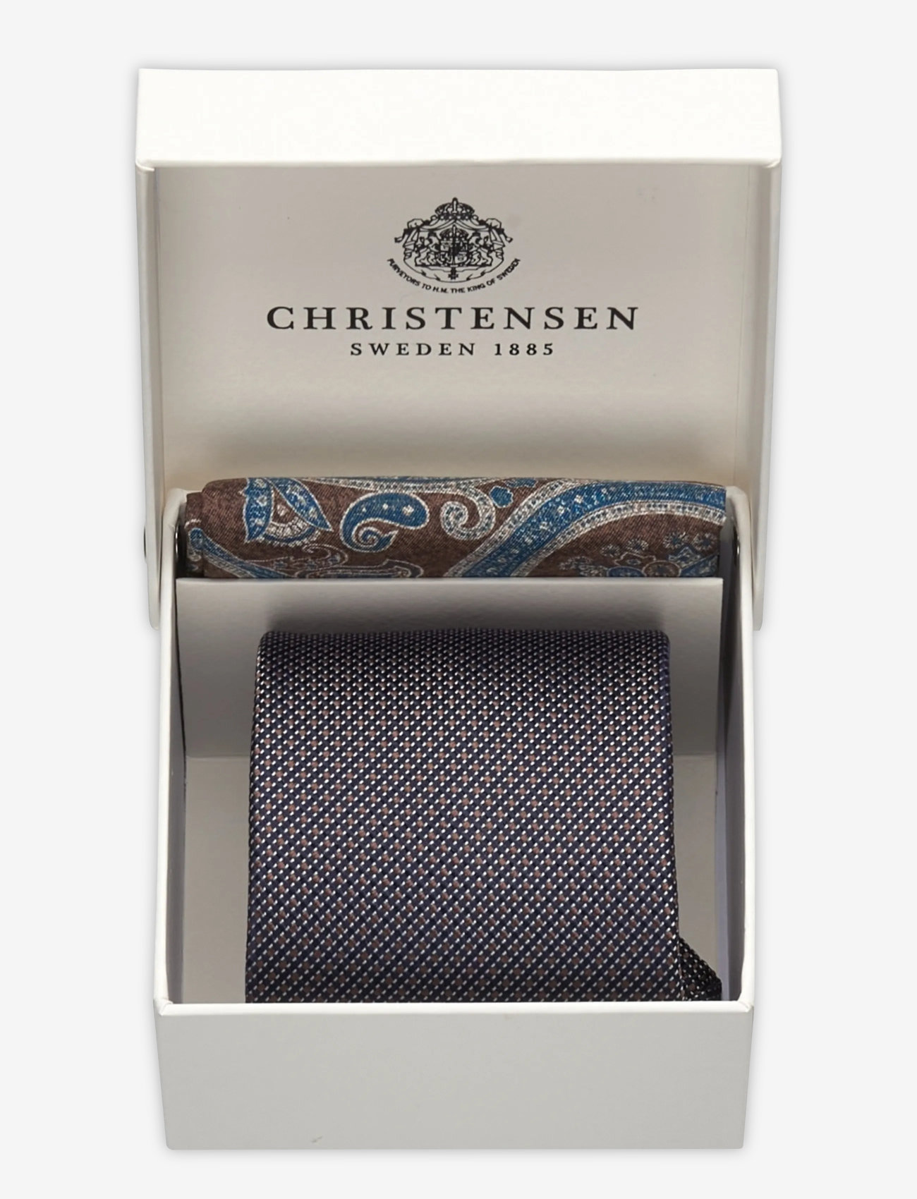 Amanda Christensen - Tie & Pocket Square - lommeklude - 800 brown - 2