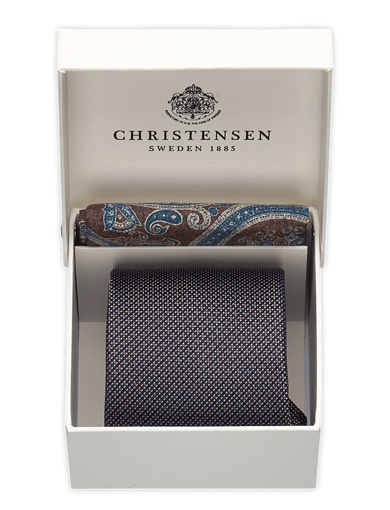 Amanda Christensen - Tie & Pocket Square - lommeklude - 800 brown - 2