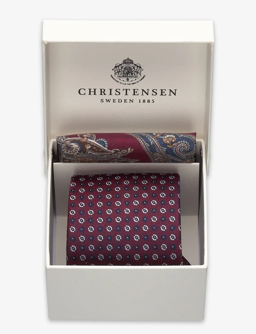 Amanda Christensen - Tie & Pocket Square - lommetørklær - 312 wine red - 2