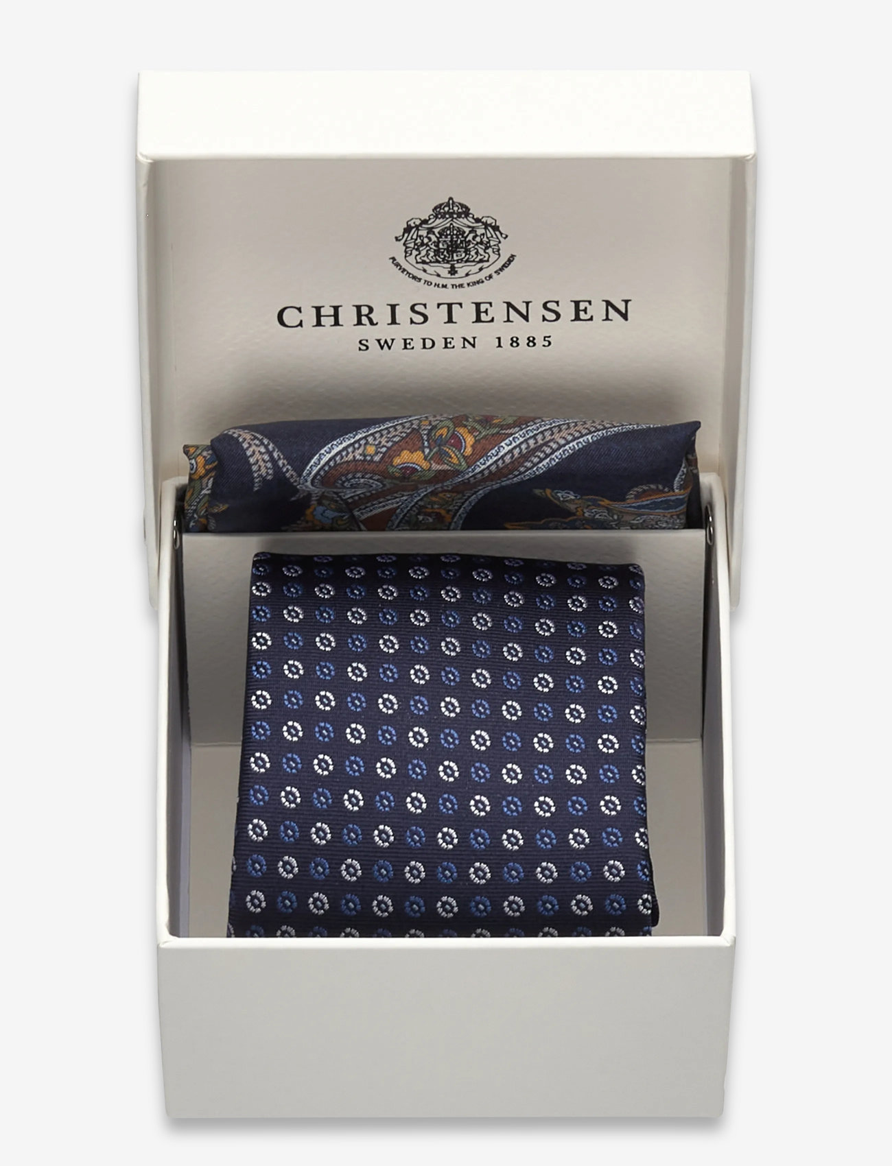 Amanda Christensen - Tie & Pocket Square - lommeklude - 409 navy - 2