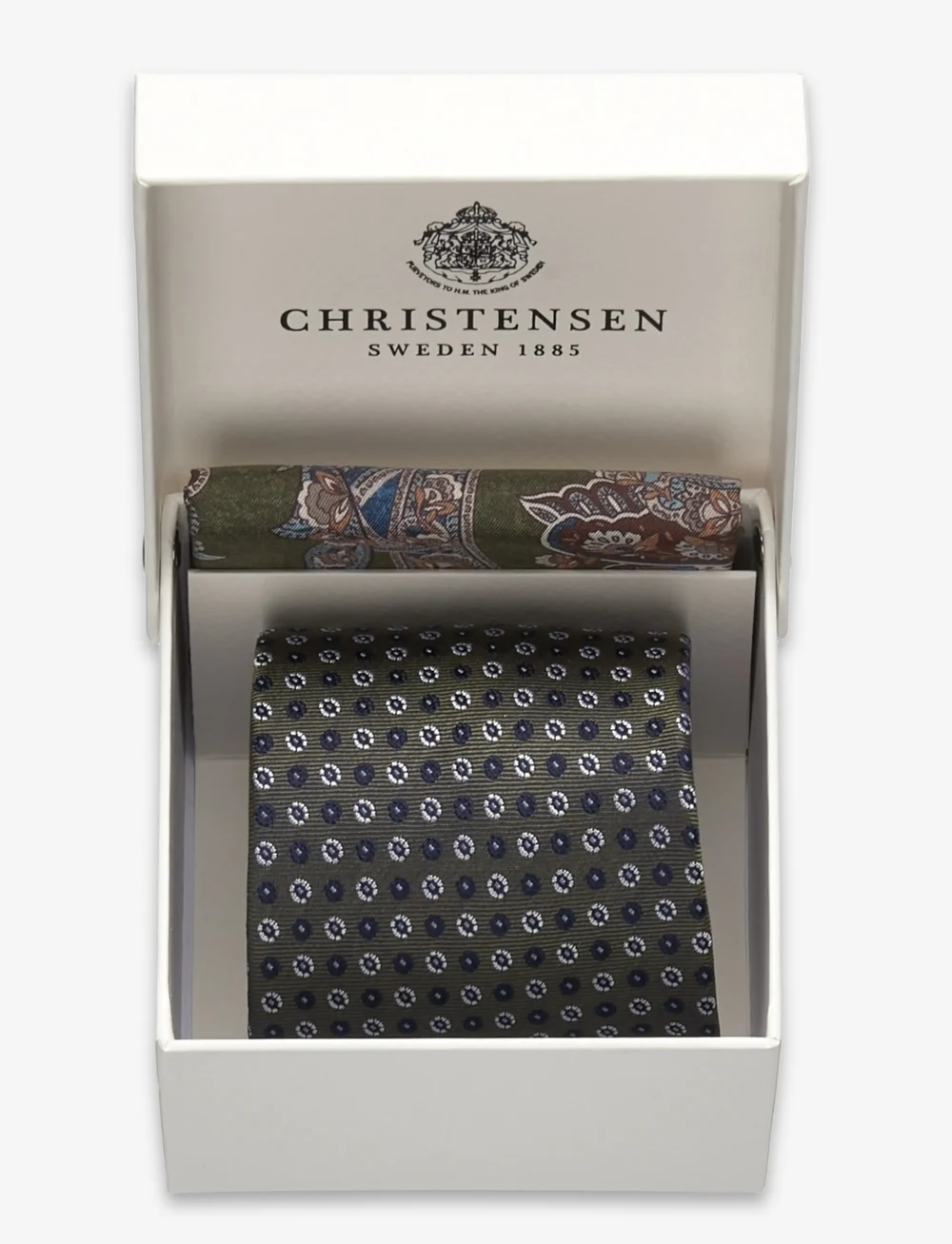 Amanda Christensen - Tie & Pocket Square - näsdukar - 506 olive - 2