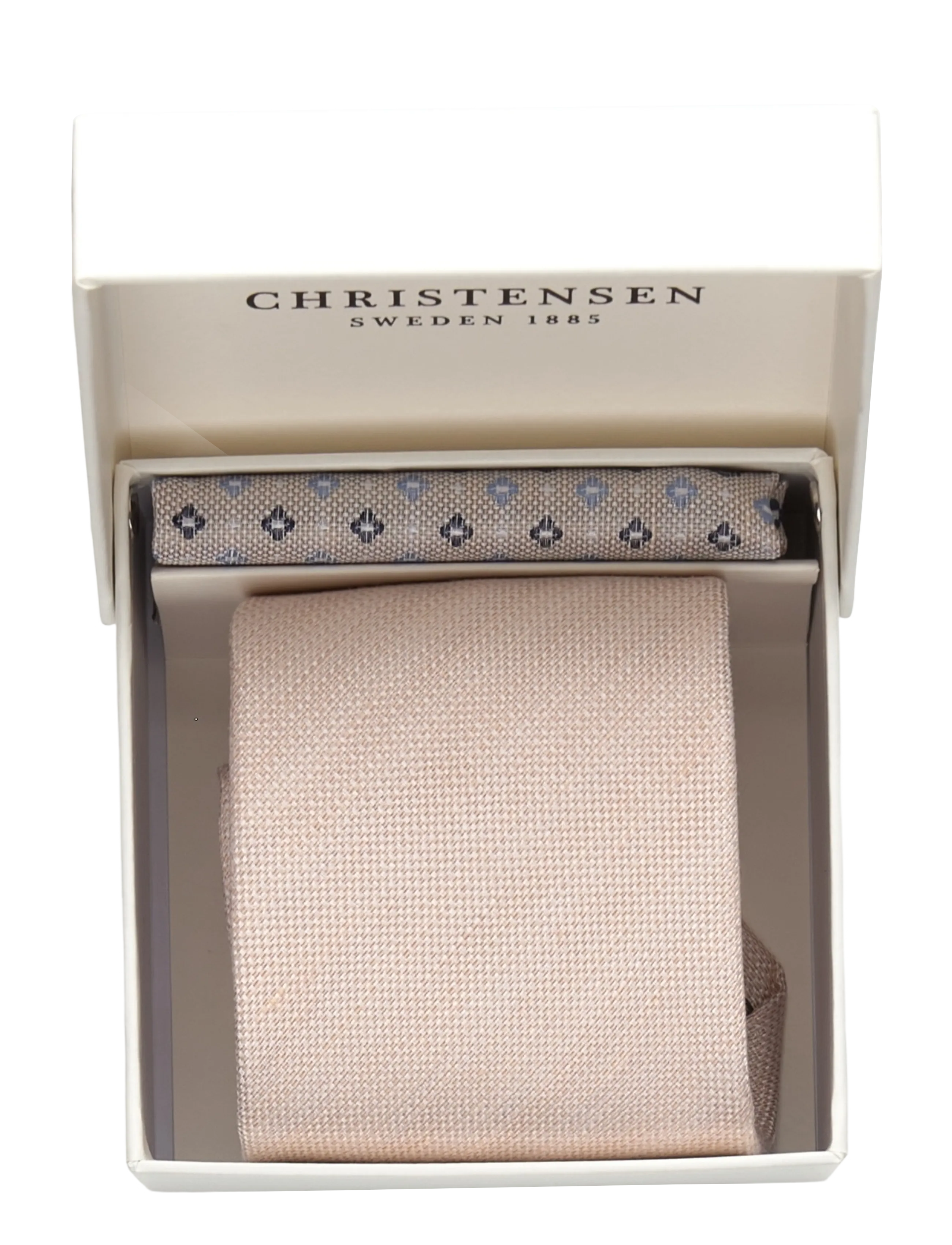Amanda Christensen - Tie & Pocket Square - lommeklude - sand - 2