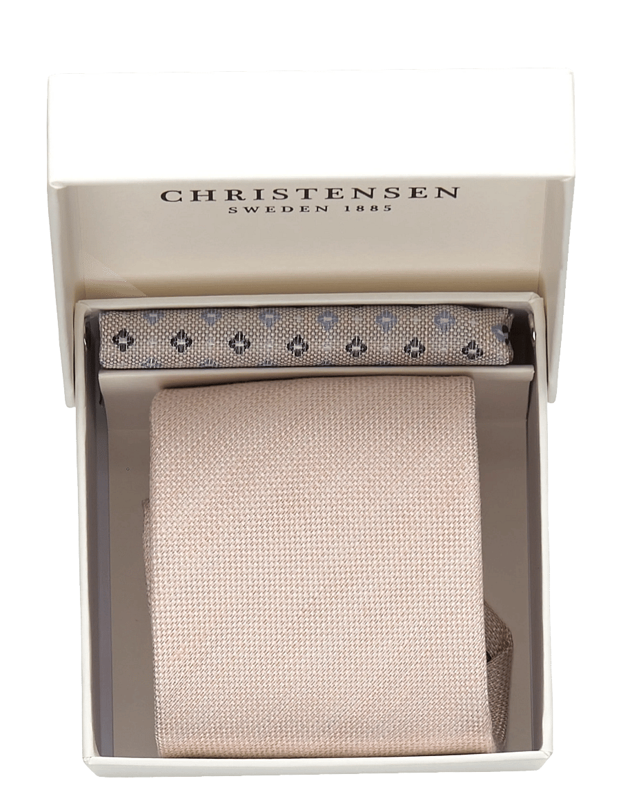 Amanda Christensen - Tie & Pocket Square - näsdukar - sand - 0