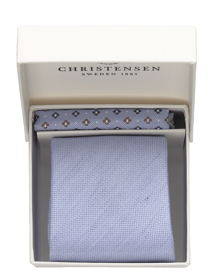 Amanda Christensen - Tie & Pocket Square - einstecktücher - sky blue - 0