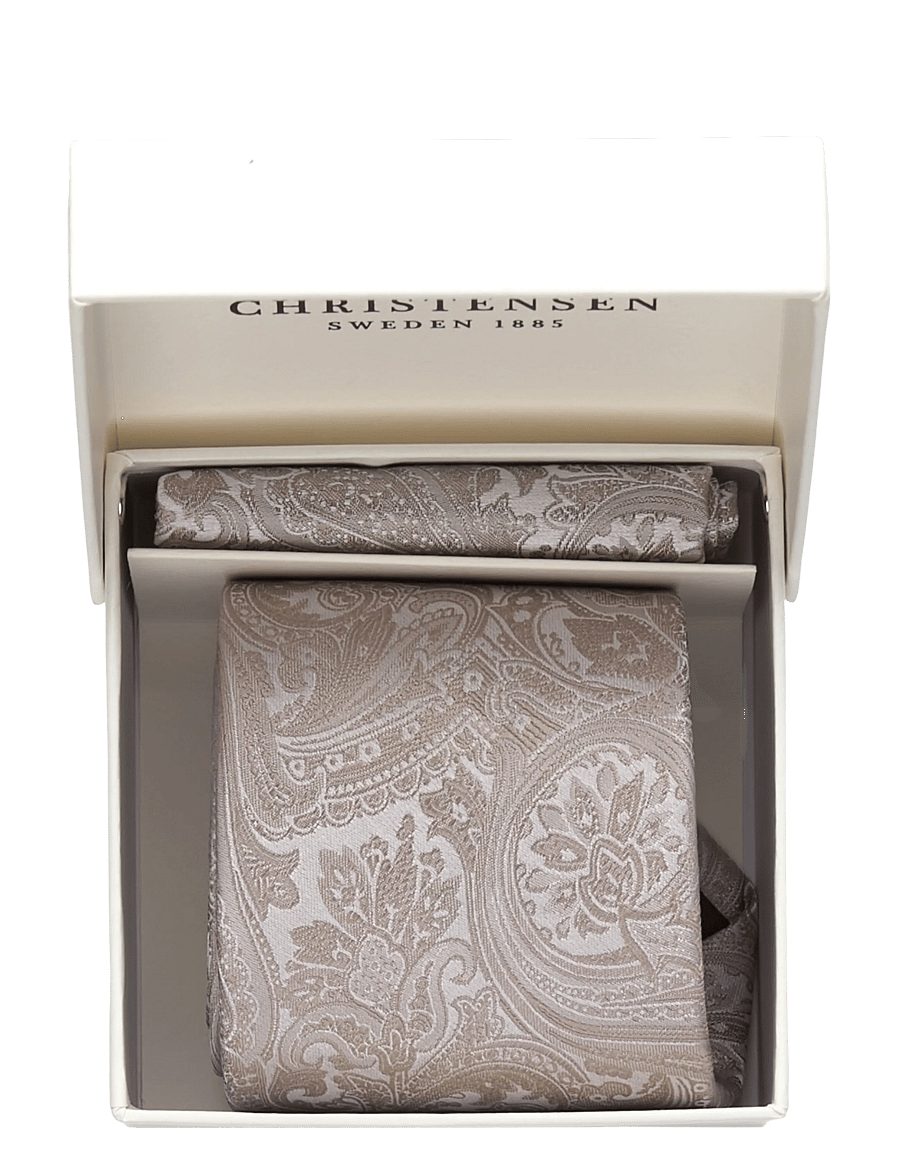 Amanda Christensen - Tie & Pocket Square - lommeklude - sand - 0