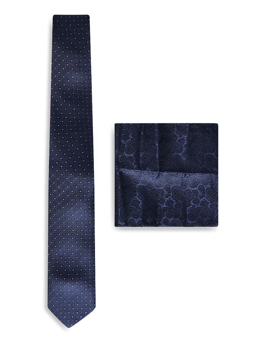 Amanda Christensen - Tie & Pocket Square - lommeklude - 406 napoli blue - 0