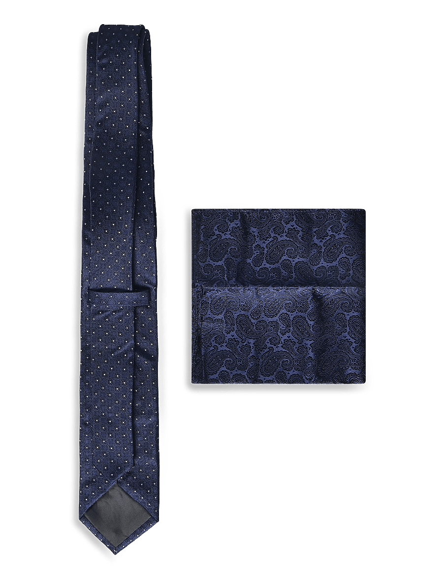Amanda Christensen - Tie & Pocket Square - lommeklude - 406 napoli blue - 1