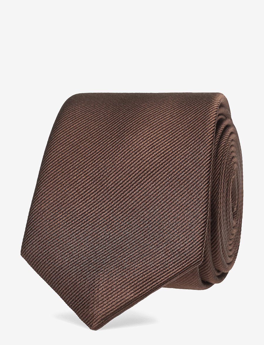 Amanda Christensen - Slim Tie - krawatten - brown - 0