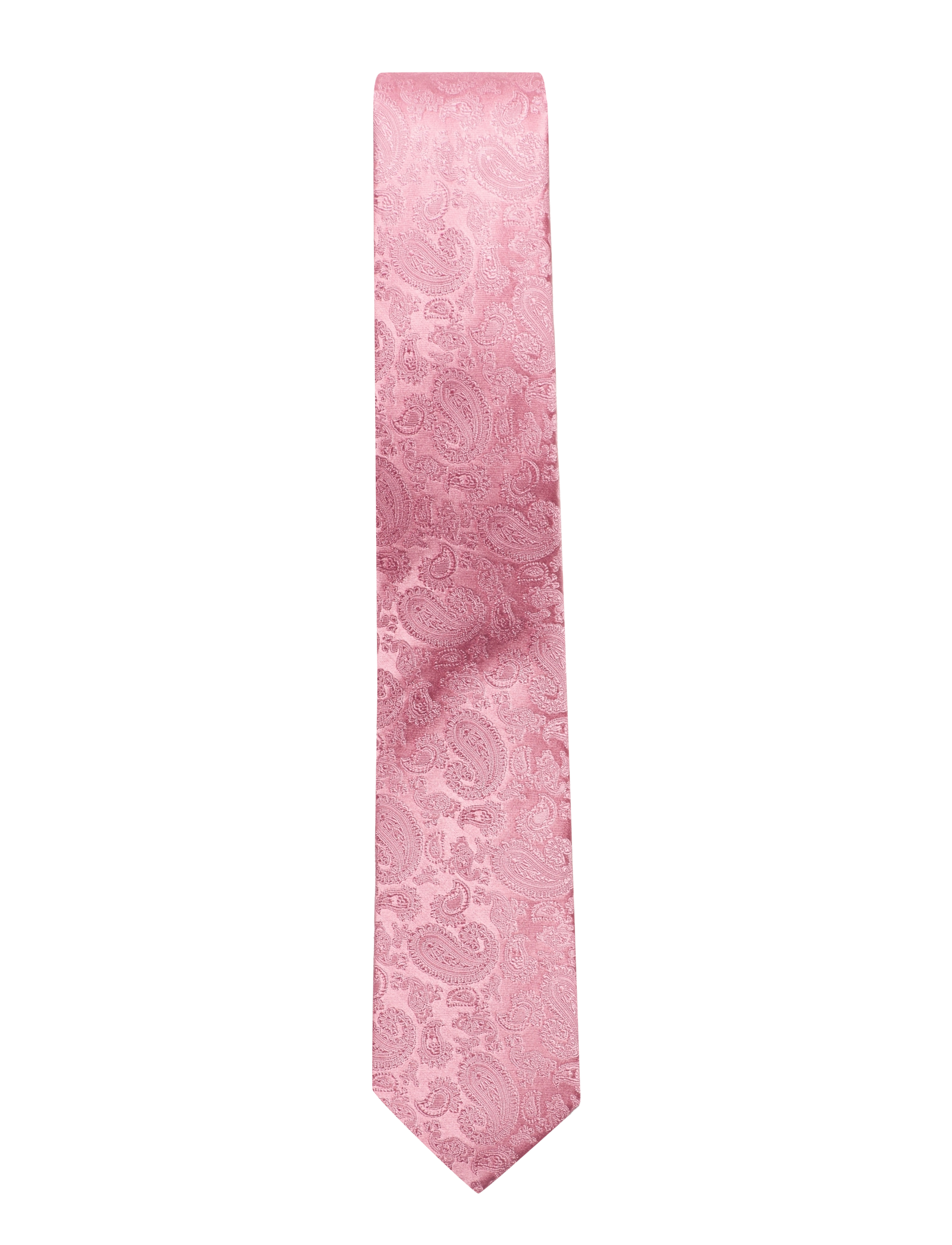 Amanda Christensen Slim Tie, Mænd, Smal Paisley Slips, Pink, Str: ONE SIZE