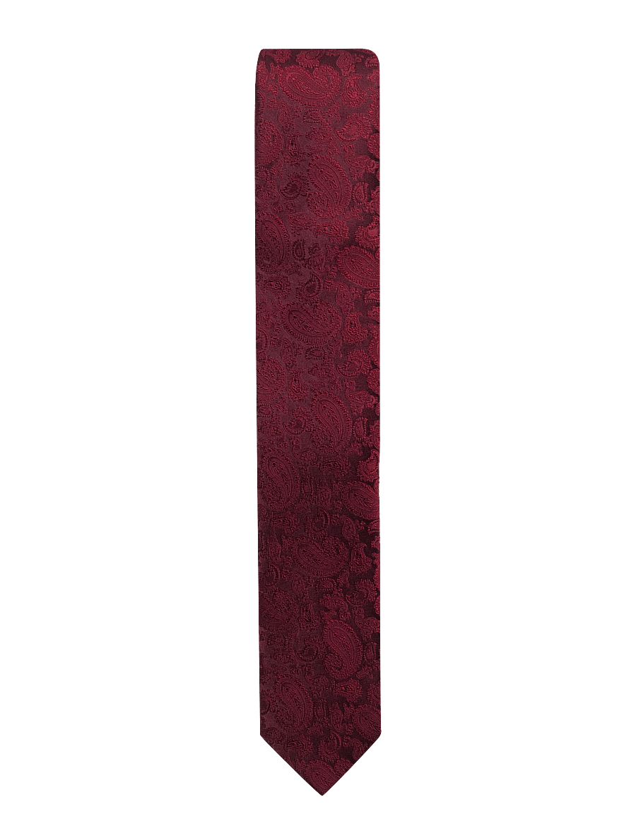 Amanda Christensen - Slim Tie - krawatten - wine red - 0