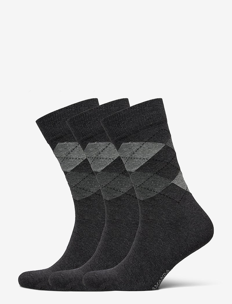 Amanda Christensen - True Ankle Argyle - crew-socken - anthracite melange - 0