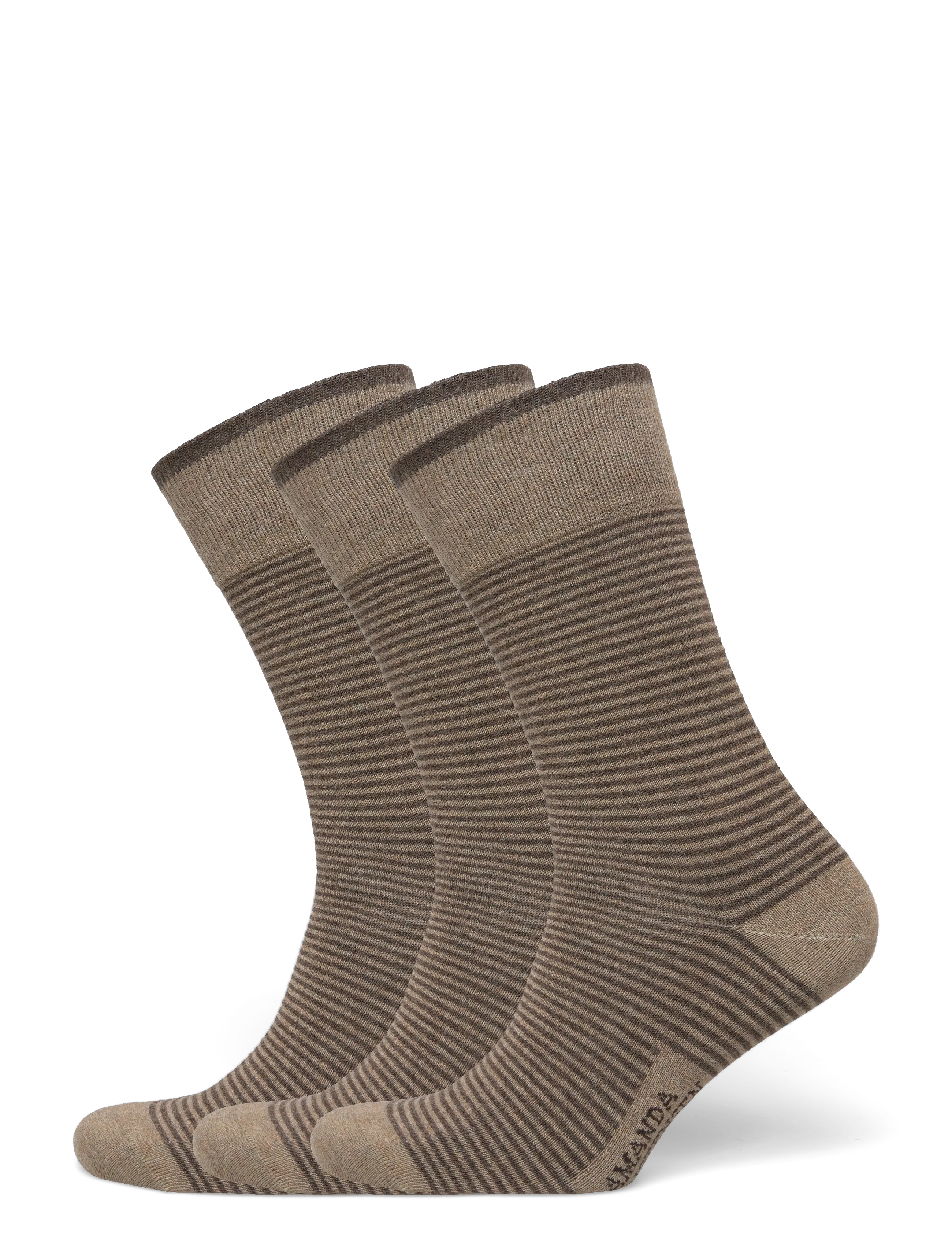 Amanda Christensen True Stripe Sock, 39-42, Socks, Braun - Regular Männerswear