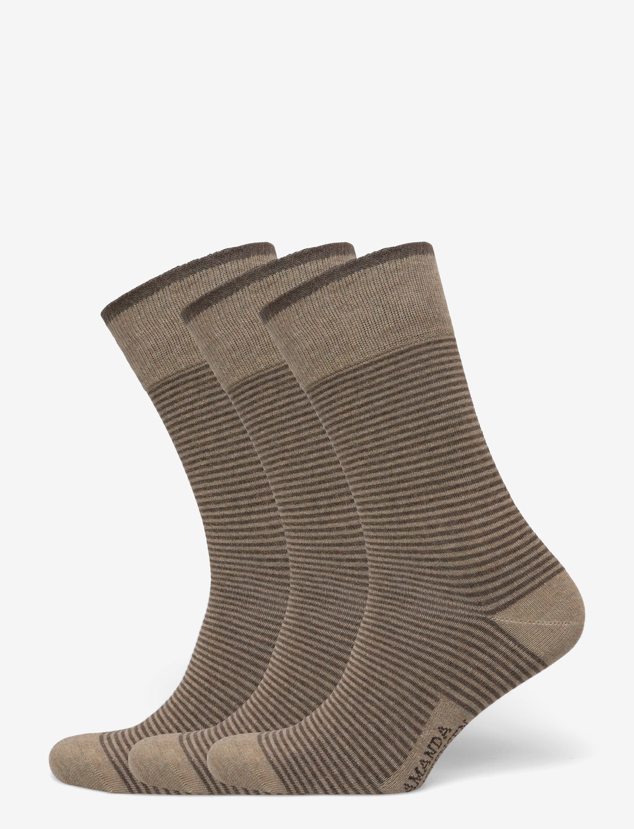 Amanda Christensen - True Stripe Sock - klassikalised sokid - beige melange - 0