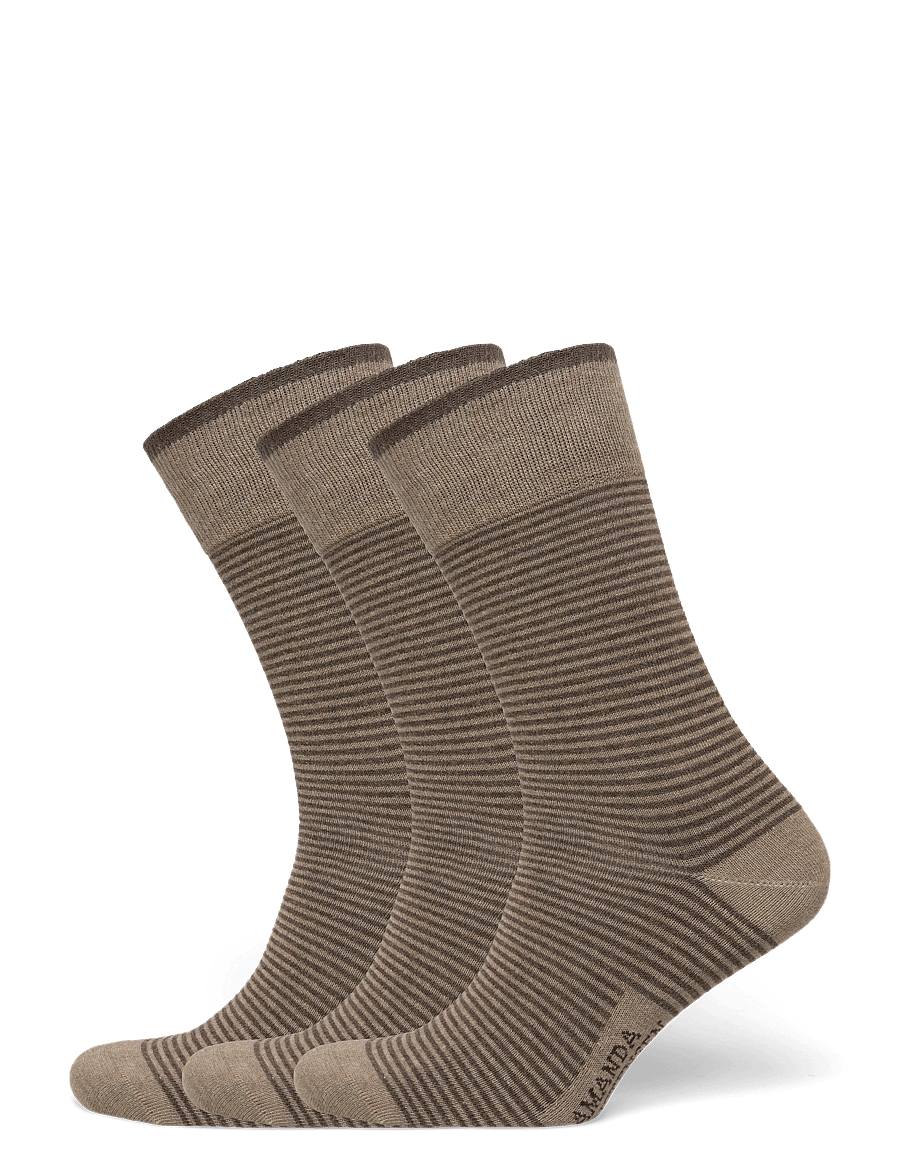 Amanda Christensen - True Stripe Sock - tennissocken - beige melange - 0