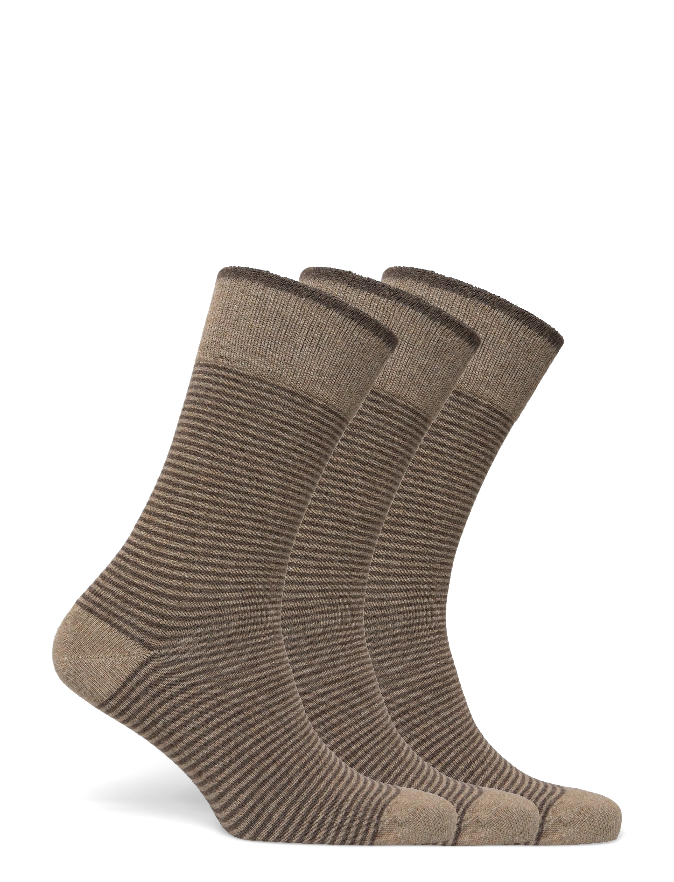 Amanda Christensen - True Stripe Sock - lange strømper - beige melange - 1