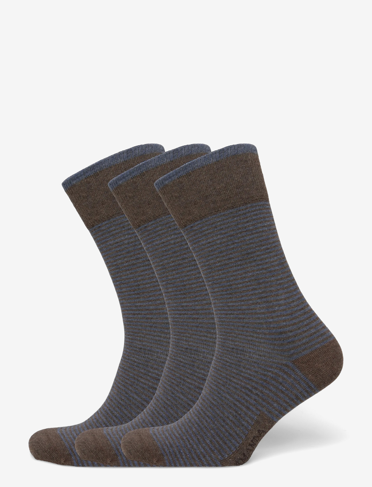 Amanda Christensen - True Stripe Sock - vanliga strumpor - brown melange - 0