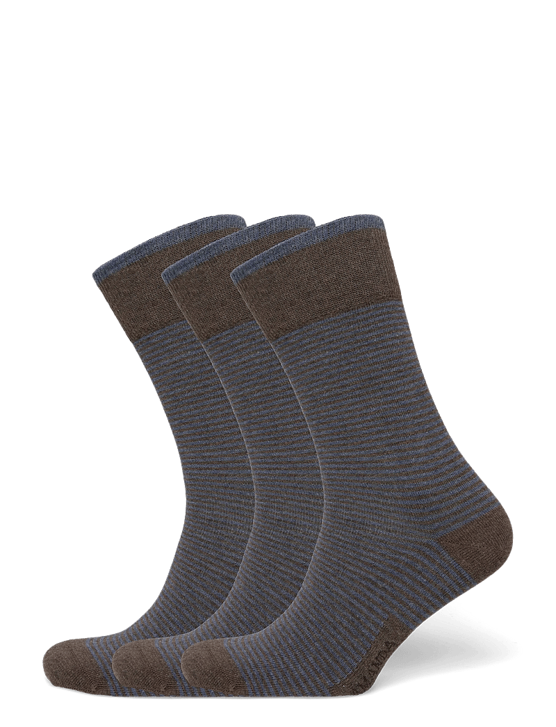 Amanda Christensen - True Stripe Sock - vanliga strumpor - brown melange - 0