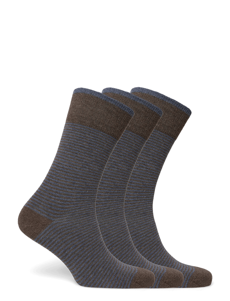 Amanda Christensen - True Stripe Sock - vanliga strumpor - brown melange - 1