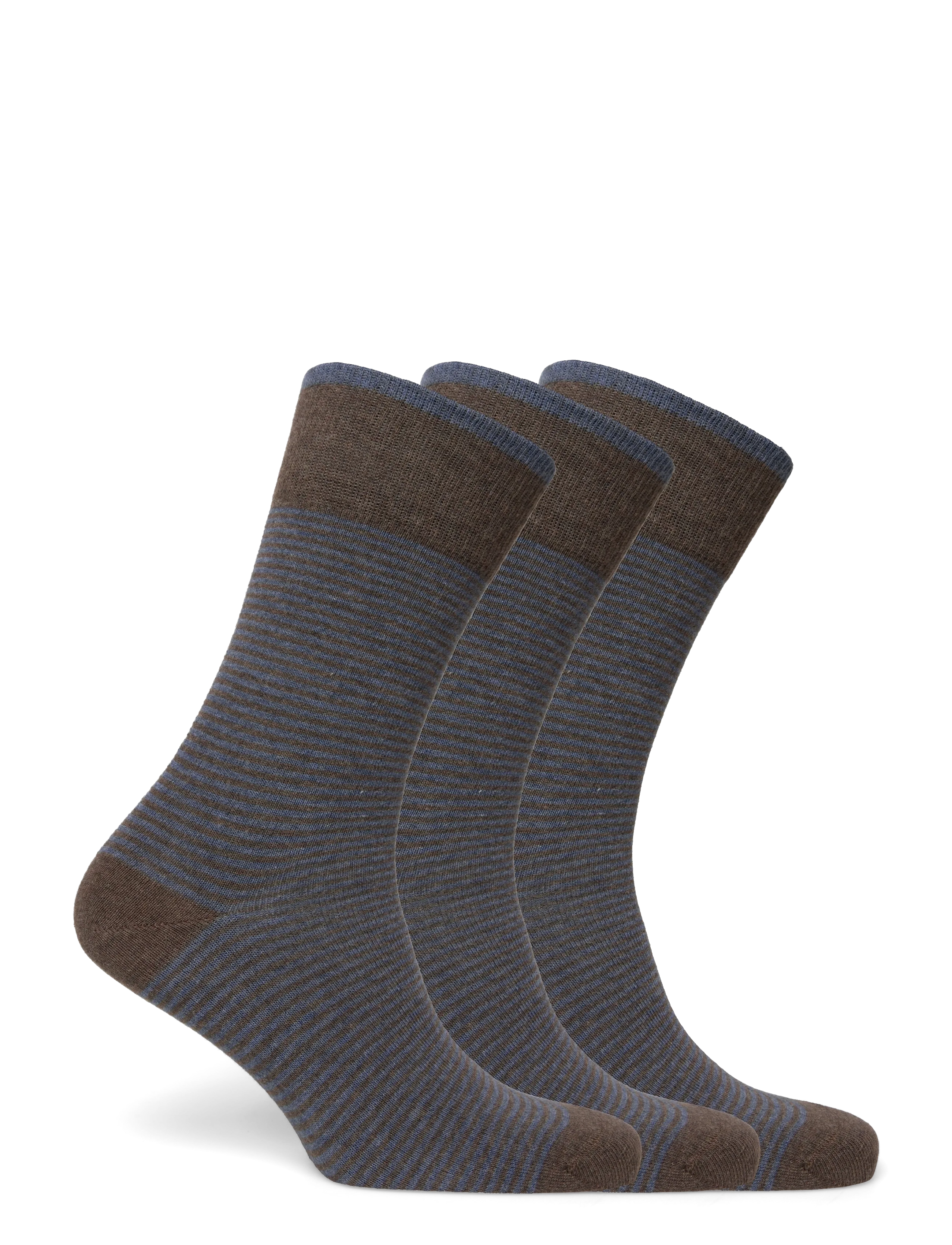 Amanda Christensen - True Stripe Sock - lange strømper - brown melange - 1