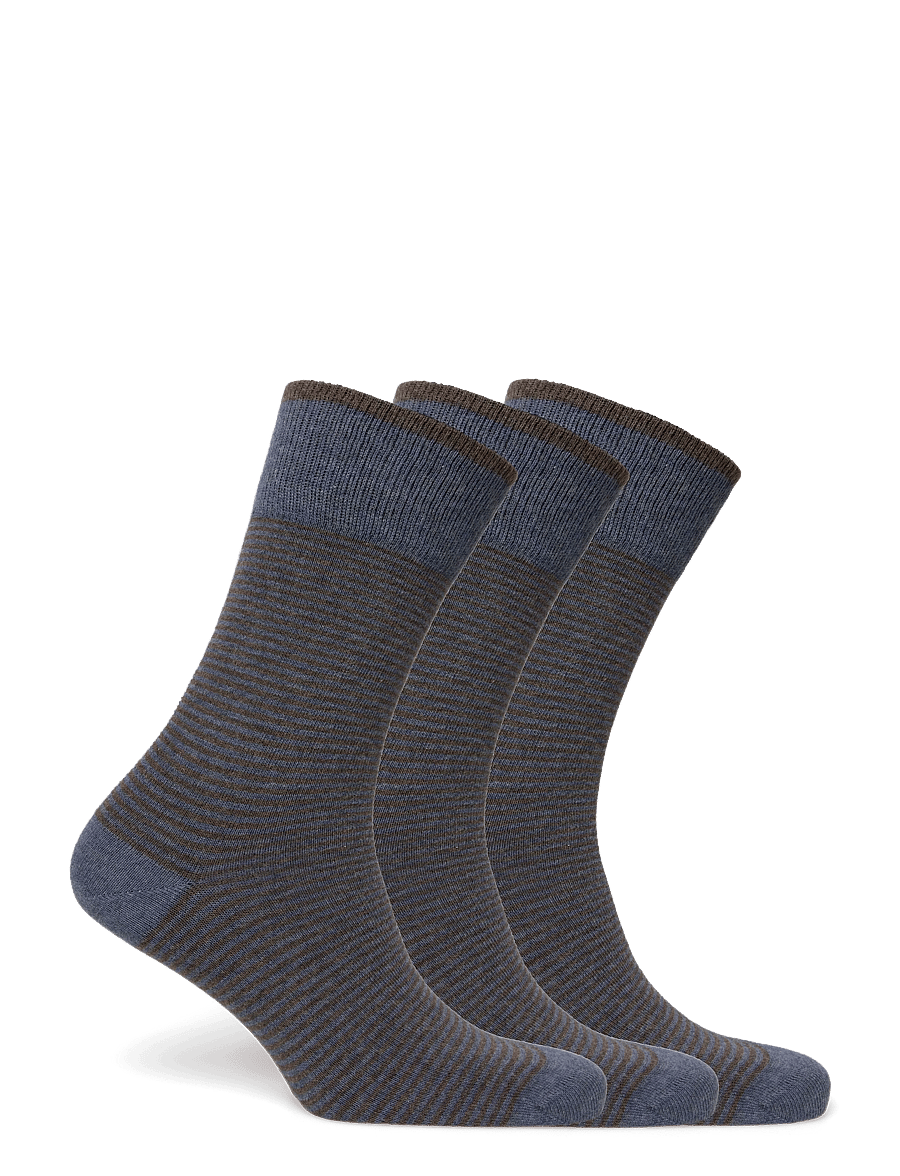 Amanda Christensen - True Stripe Sock - tennissocken - dk blue melange - 1