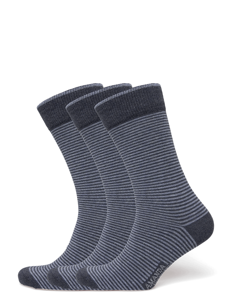 Amanda Christensen - True Stripe Sock - vanliga strumpor - navy melange - 0