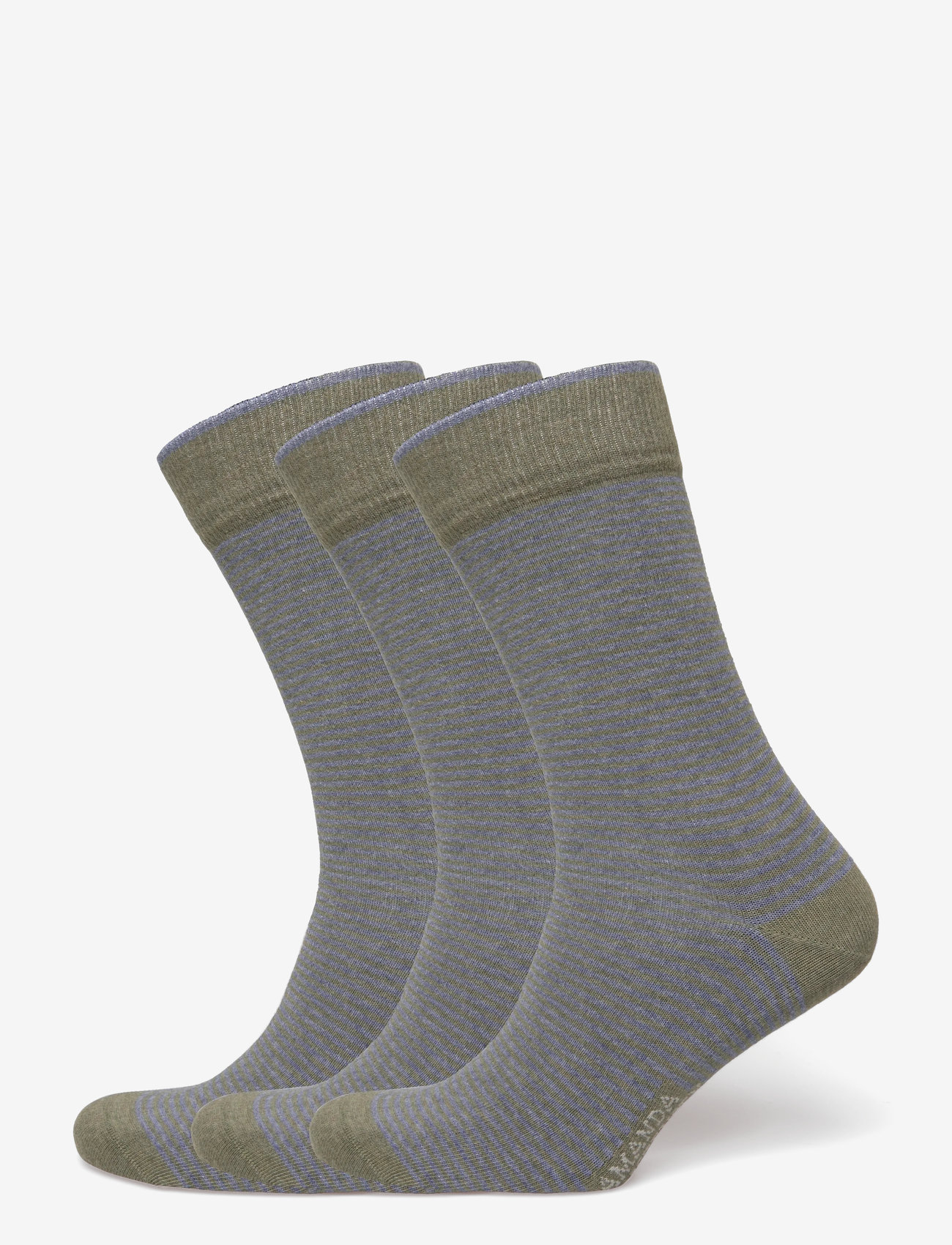 Amanda Christensen - True Stripe Sock - vanliga strumpor - olive melange - 0