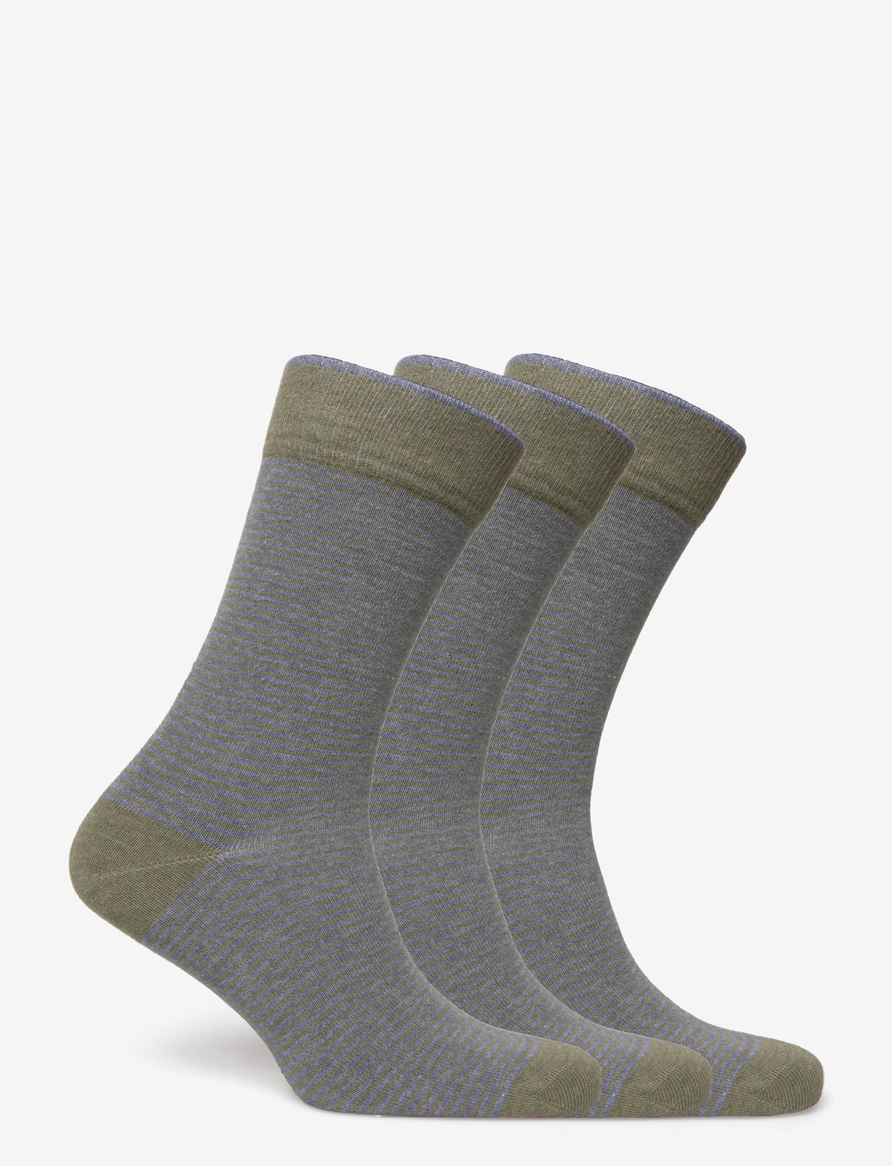 Amanda Christensen - True Stripe Sock - vanliga strumpor - olive melange - 1