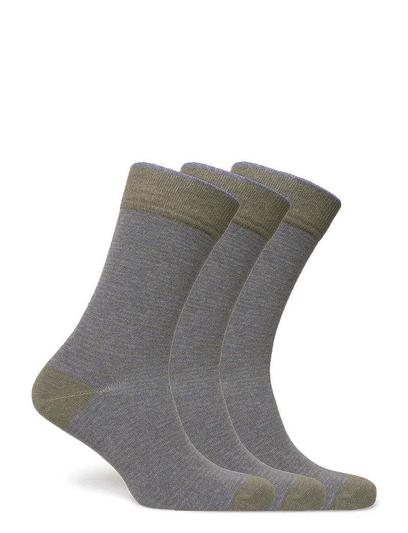 Amanda Christensen - True Stripe Sock - vanliga strumpor - olive melange - 1