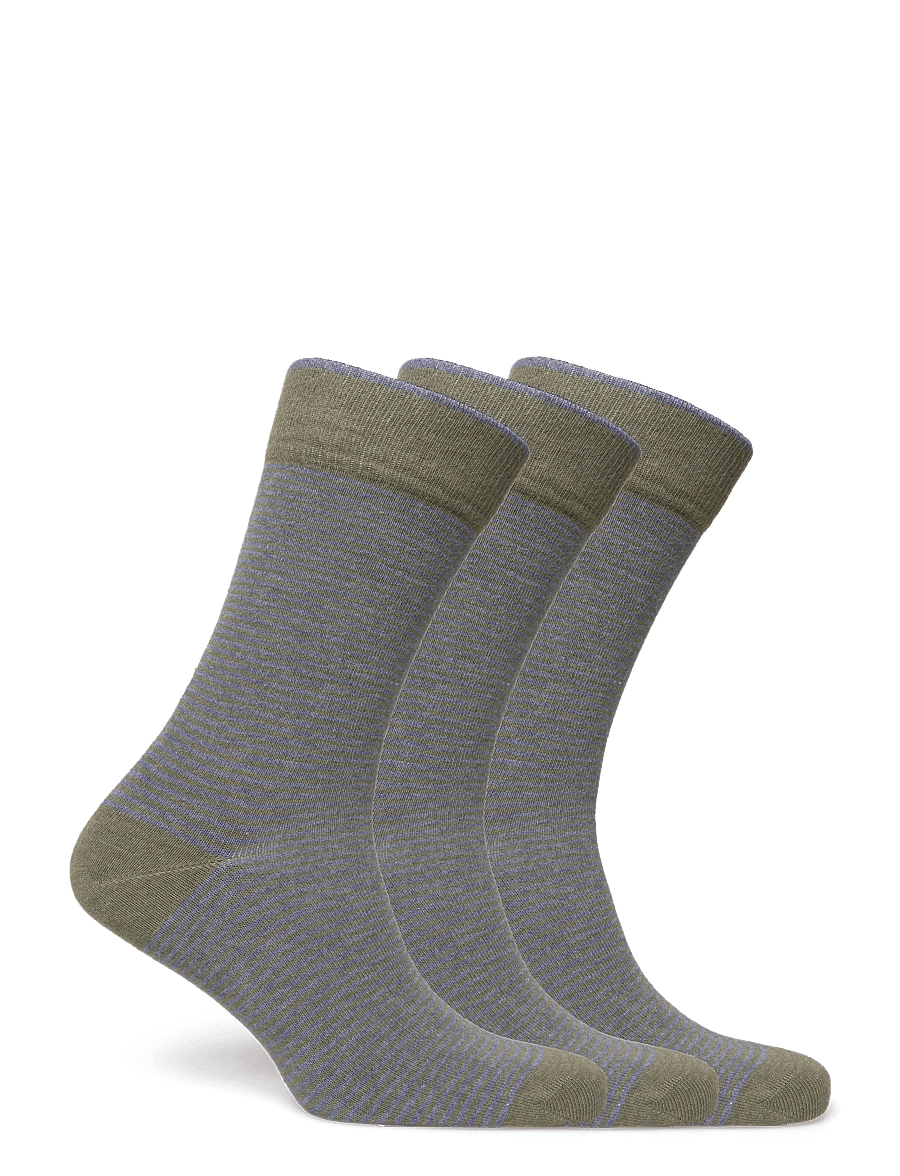 Amanda Christensen - True Stripe Sock - tennissocken - olive melange - 1