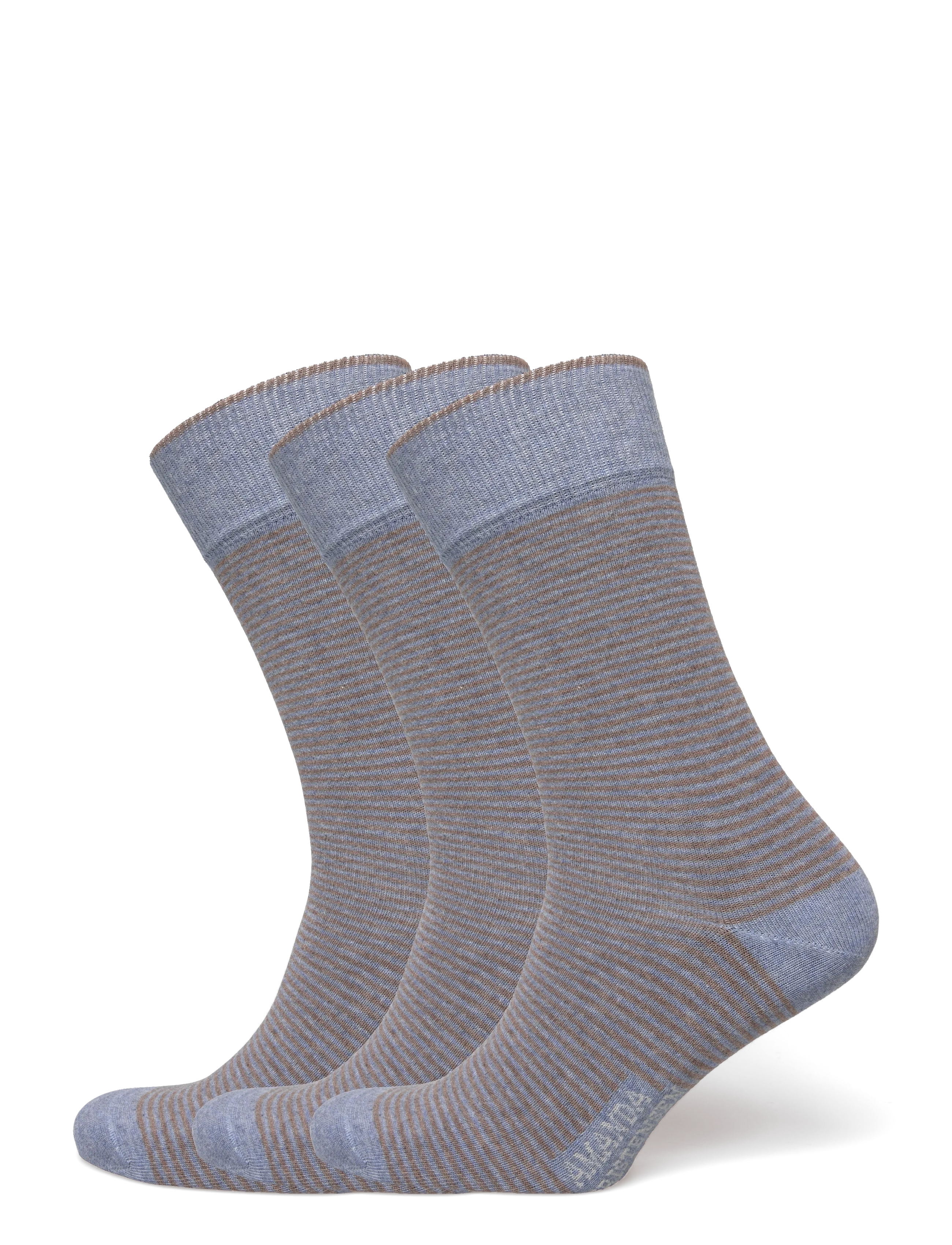 Amanda Christensen True Stripe Sock, 43-46, Socks, Grau - Regular Männerswear
