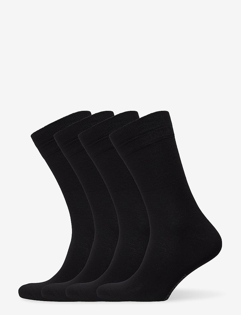 Amanda Christensen - Bamboo Crew Sock 4-Pack - vanliga strumpor - black - 0