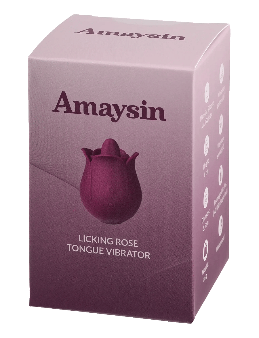Amaysin - Amaysin Licking Rose Vibrator - vibratorer - bordeaux - 3