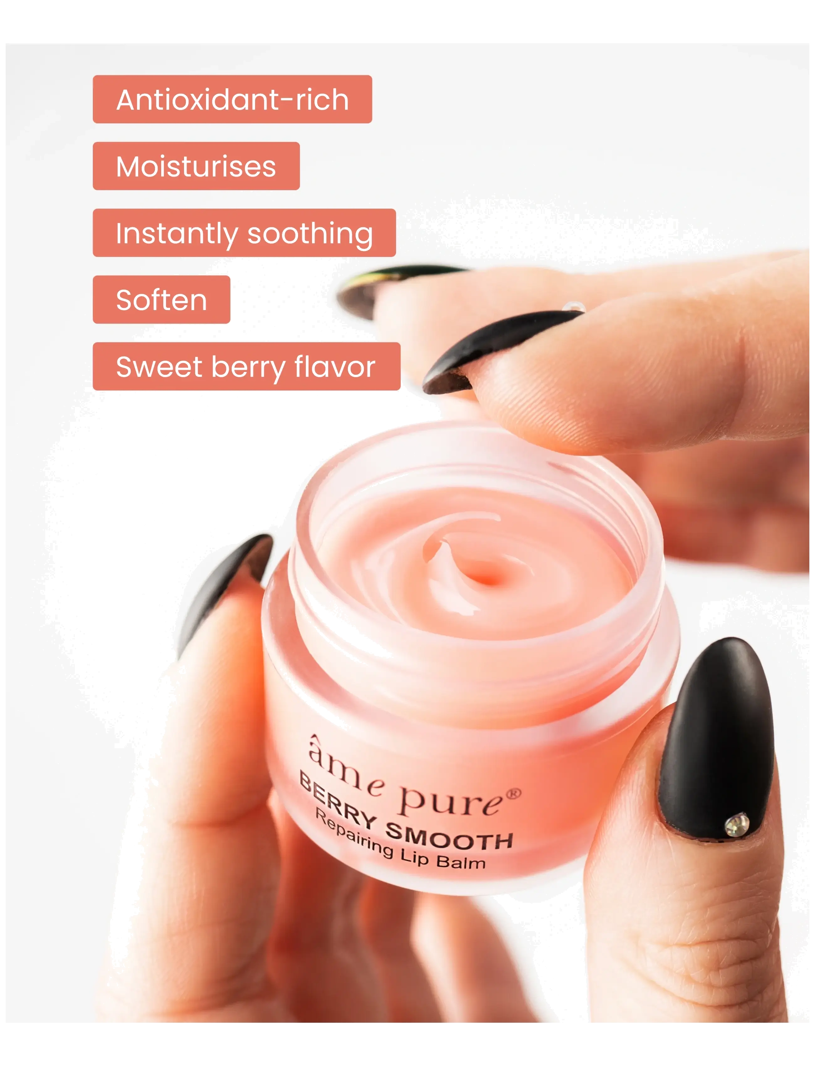 âme pure - BERRY SMOOTH Lip Balm - Moisturizing Treatment for Dry Lips - læbepomade - pink - 3