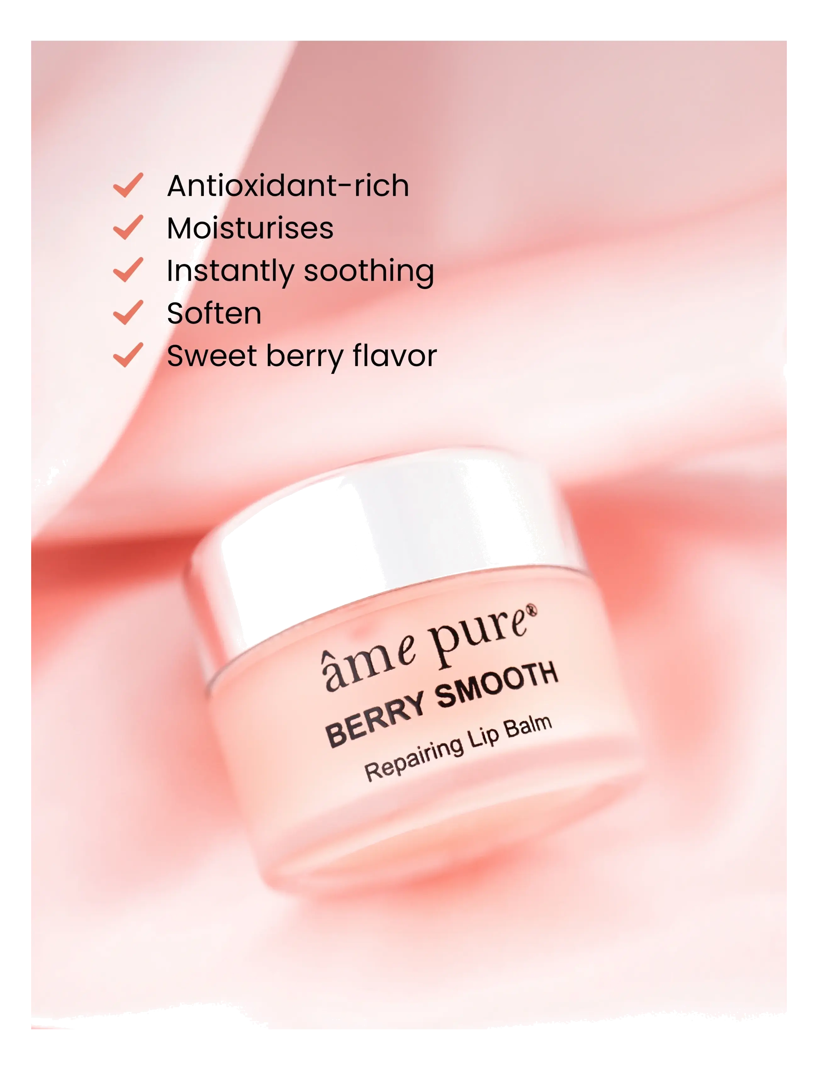 âme pure - BERRY SMOOTH Lip Balm - Moisturizing Treatment for Dry Lips - læbepomade - pink - 4