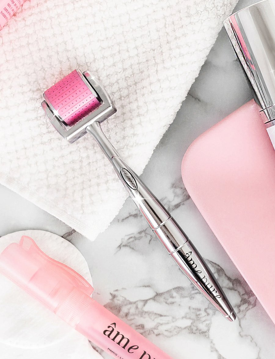 âme pure - CIT Face Roller 0.5 mm - Microneedling Derma Roller for Face - silver-pink - 3