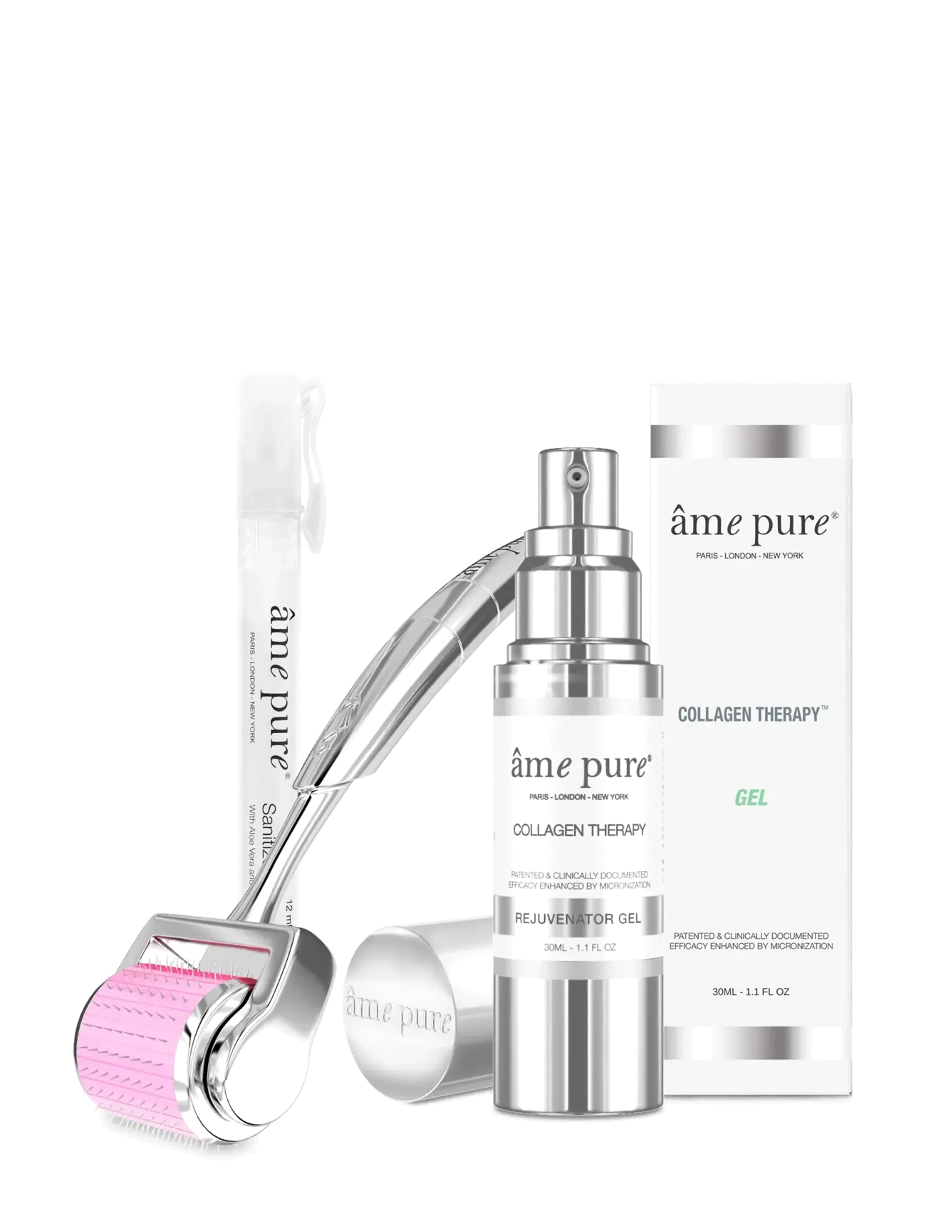 âme pure - CIT Face Roller Basic - Microneedling Derma Roller Kit - gåvoset - white-pink - 1