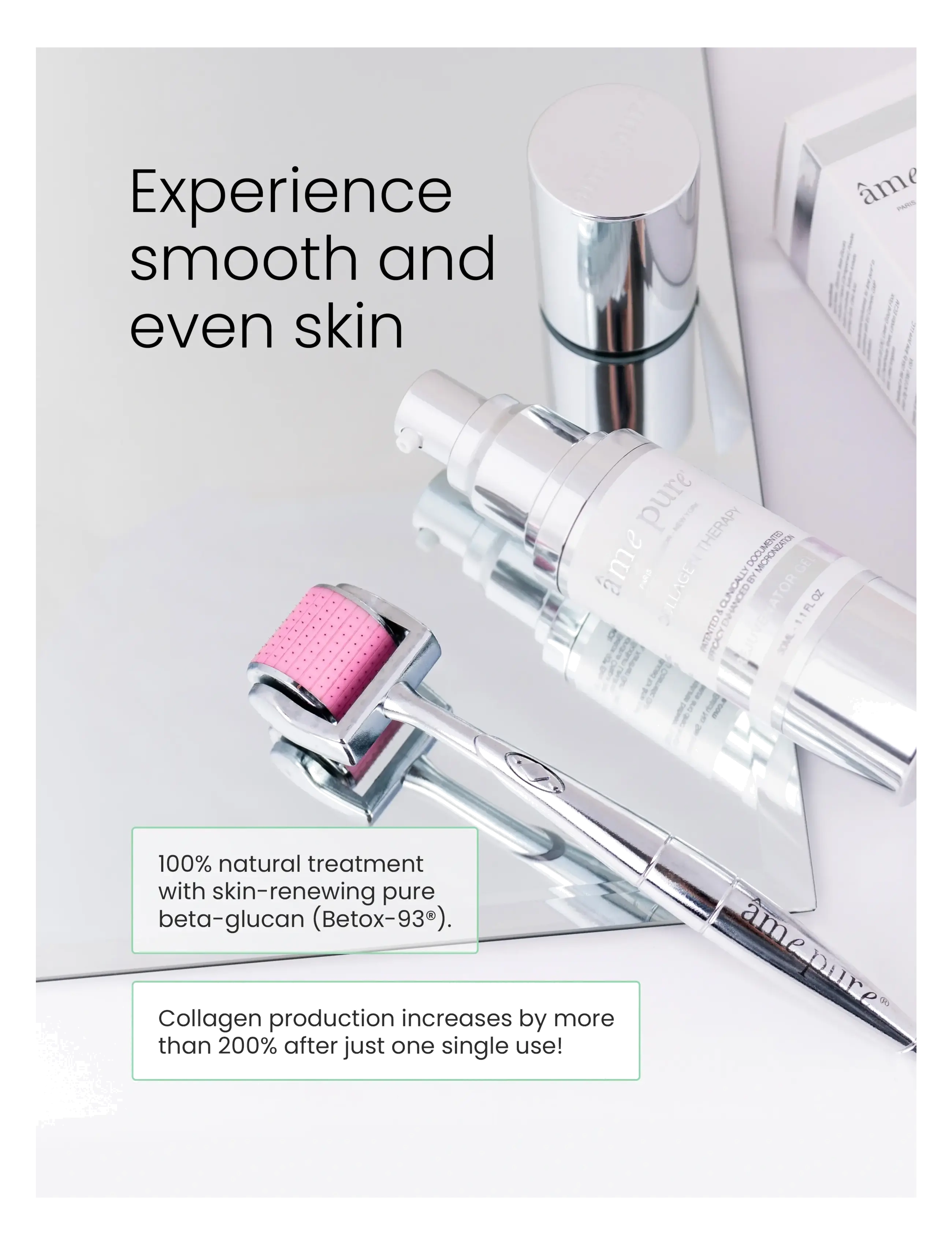 âme pure - CIT Face Roller Basic - Microneedling Derma Roller Kit - gåvoset - white-pink - 2
