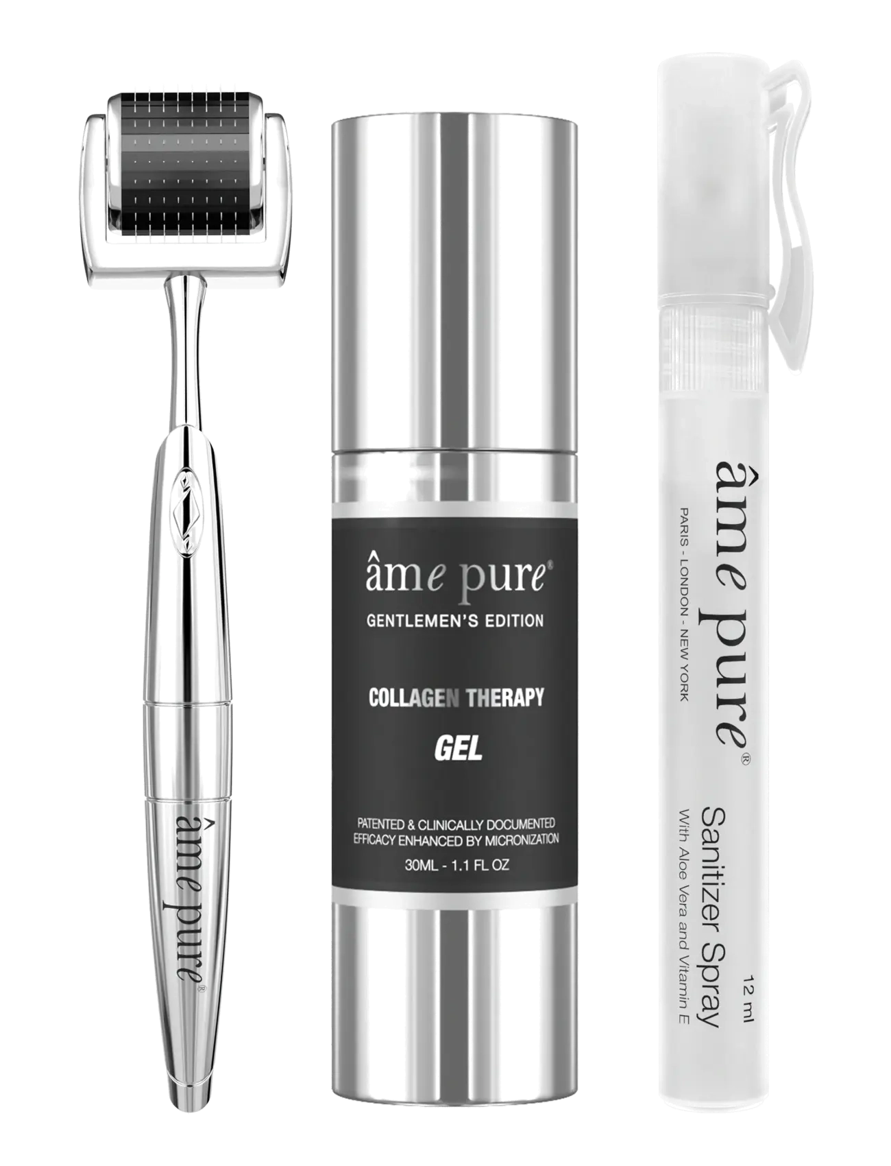 âme pure Cit Face Gentlemen Kit Microneedling Derma Roller Set, Serum, Sølv, Str: ONE SIZE