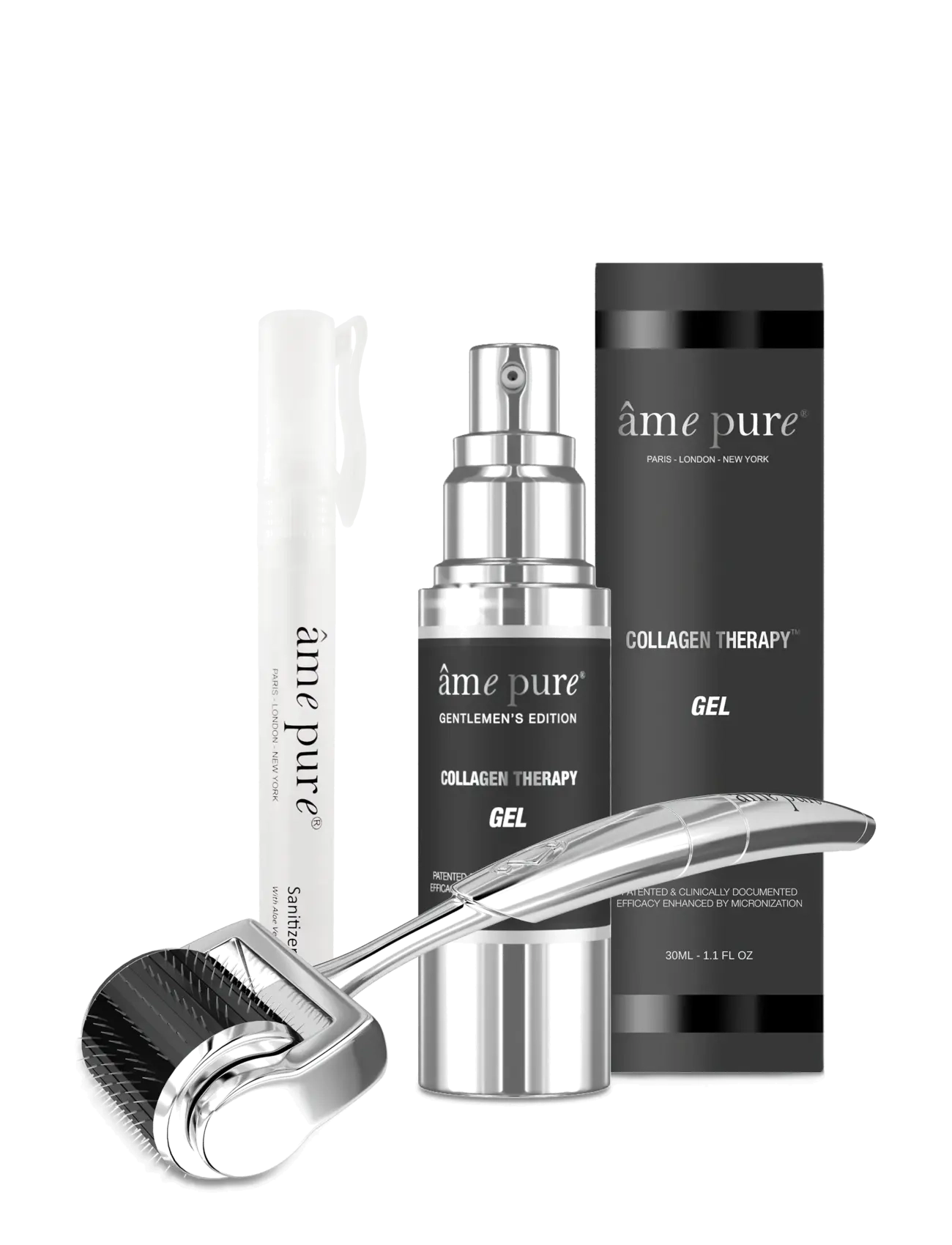 âme pure - CIT Face GENTLEMEN KIT - Microneedling Derma Roller Set - silver-black - 2