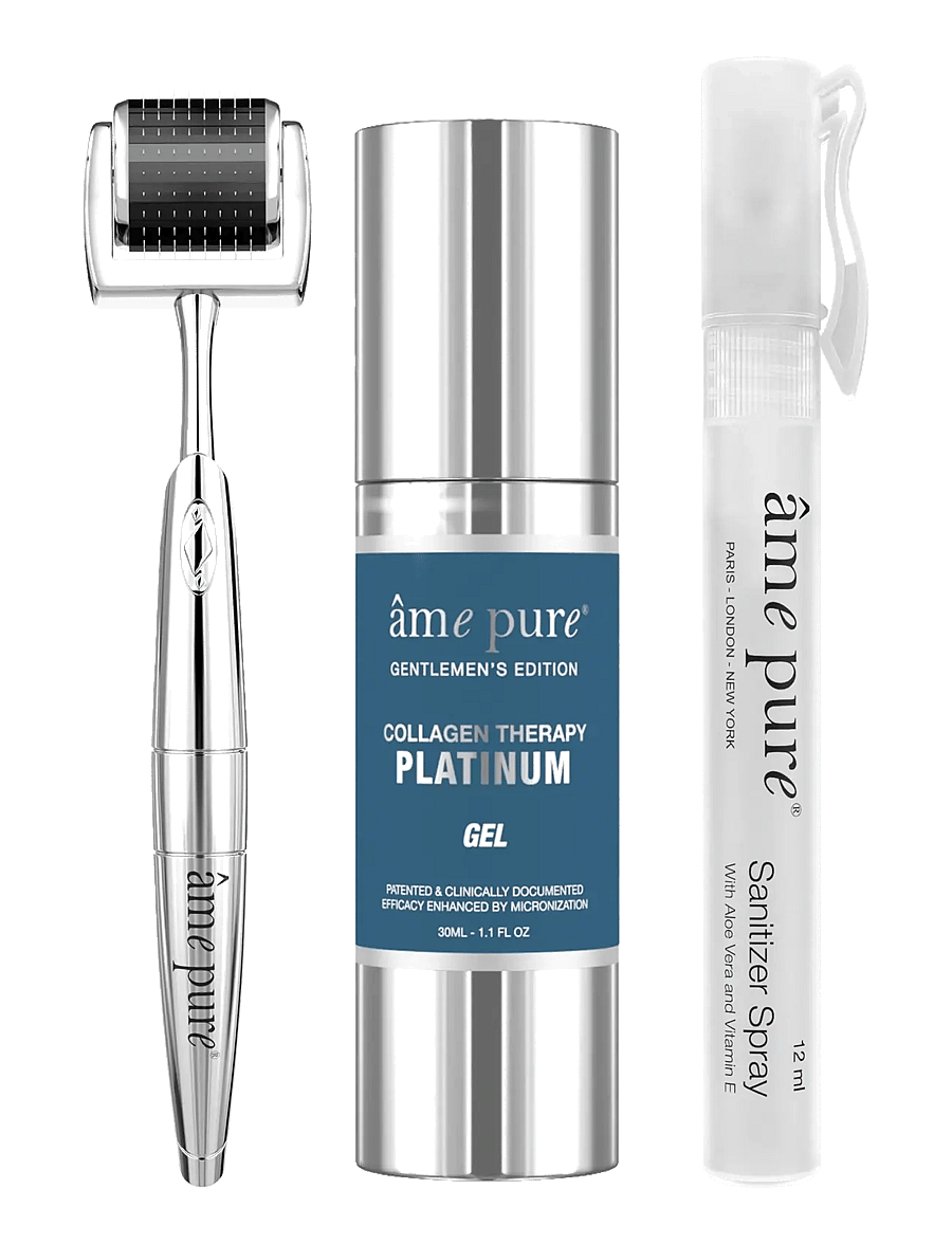 âme pure - CIT PLATINUM GENTLEMEN KIT - Microneedling Derma Roller Set - giftset - silver-blue - 1