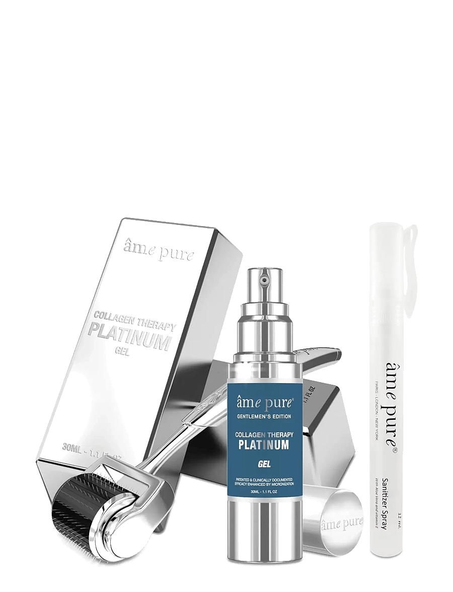 âme pure - CIT PLATINUM GENTLEMEN KIT - Microneedling Derma Roller Set - giftset - silver-blue - 2