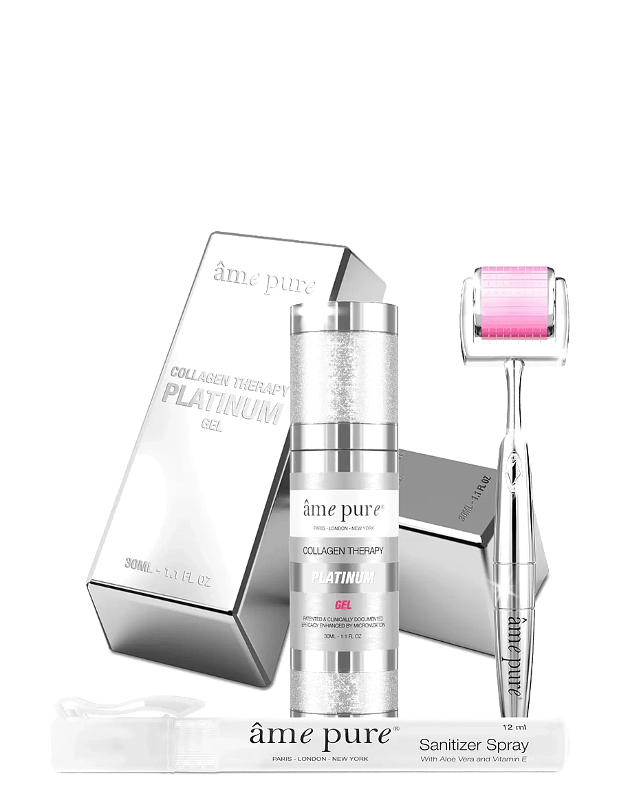 âme pure - CIT Face Roller PLATINUM - Microneedling Derma Roller Kit - silver-pink - 1