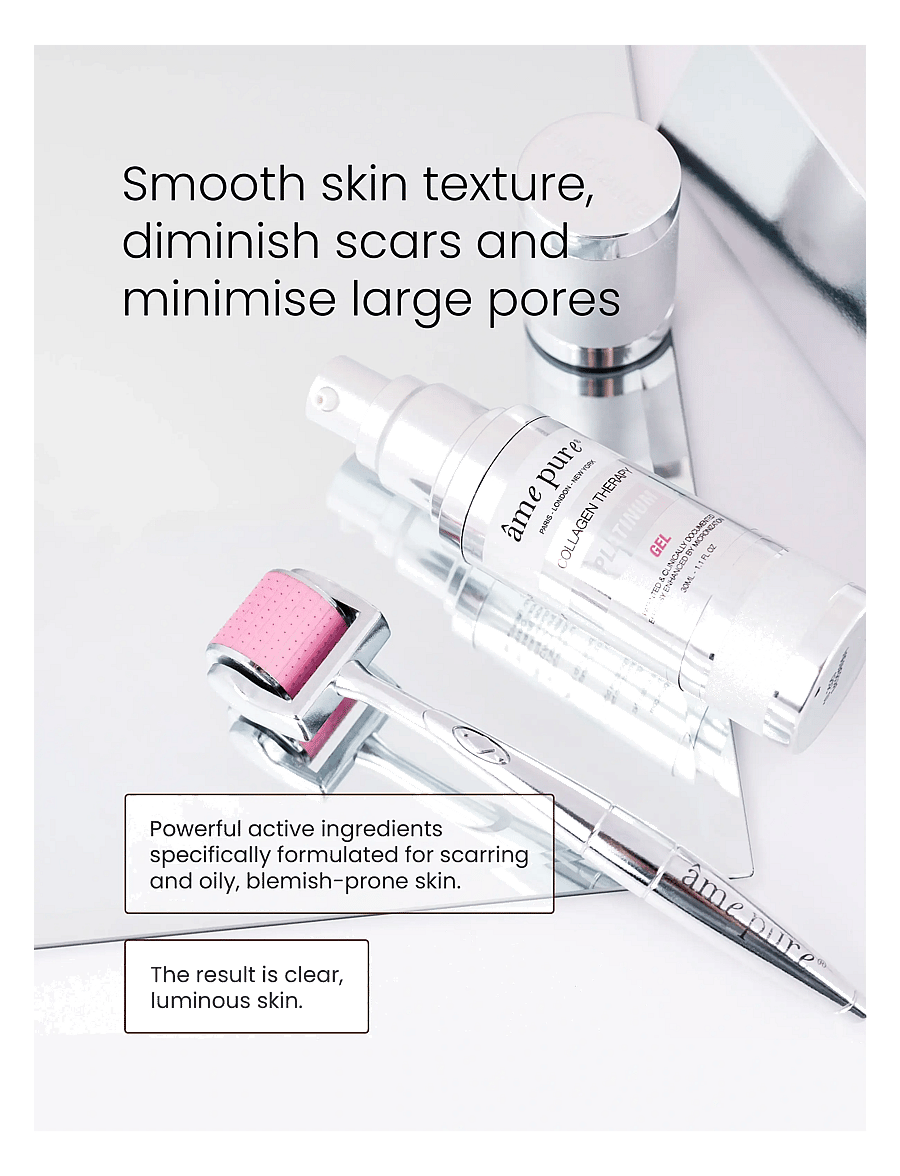 âme pure - CIT Face Roller PLATINUM - Microneedling Derma Roller Kit - silver-pink - 2