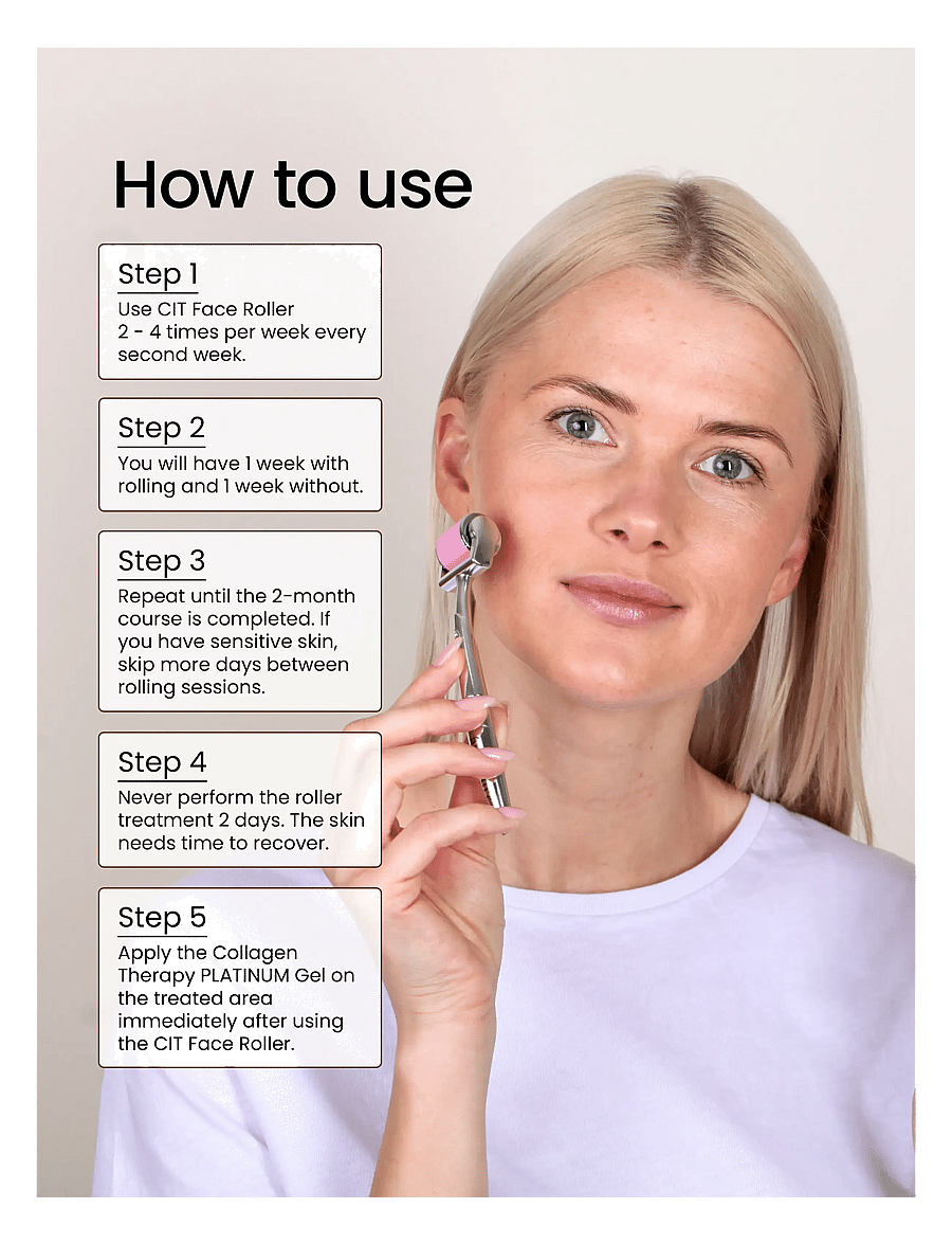 âme pure - CIT Face Roller PLATINUM - Microneedling Derma Roller Kit - silver-pink - 5