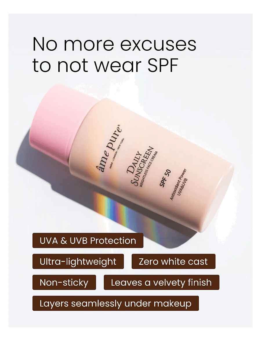 âme pure - Daily Sunscreen SPF 50 - UVA UVB Anti-Aging Face Cream - til ansigtet - white - 3