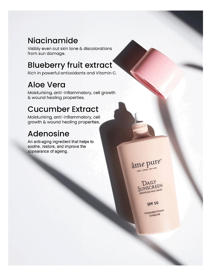 âme pure - Daily Sunscreen SPF 50 - UVA UVB Anti-Aging Face Cream - til ansigtet - white - 4
