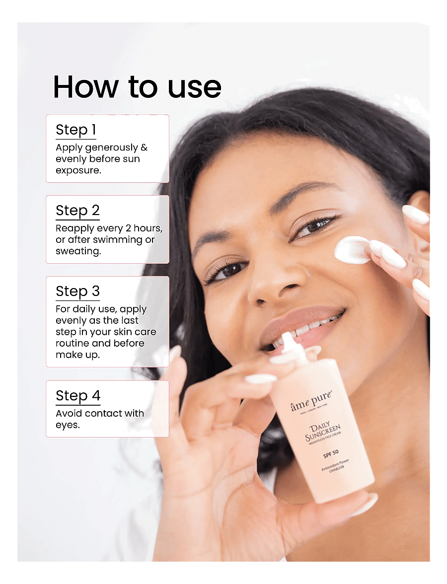 âme pure - Daily Sunscreen SPF 50 - UVA UVB Anti-Aging Face Cream - til ansigtet - white - 5